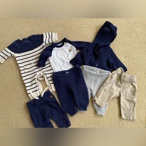 Baby gap 0-3 month winter bundle with sweaters, 4 pants and long sleeved onesie